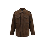 Brown Polyester Full-Length Jacket