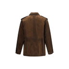 Brown Polyester Full-Length Jacket