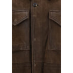 Brown Polyester Full-Length Jacket