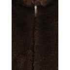 Brown Polyester Sleeveless Jacket