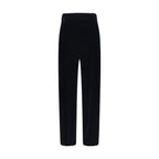Blue Viscose Casual Pants