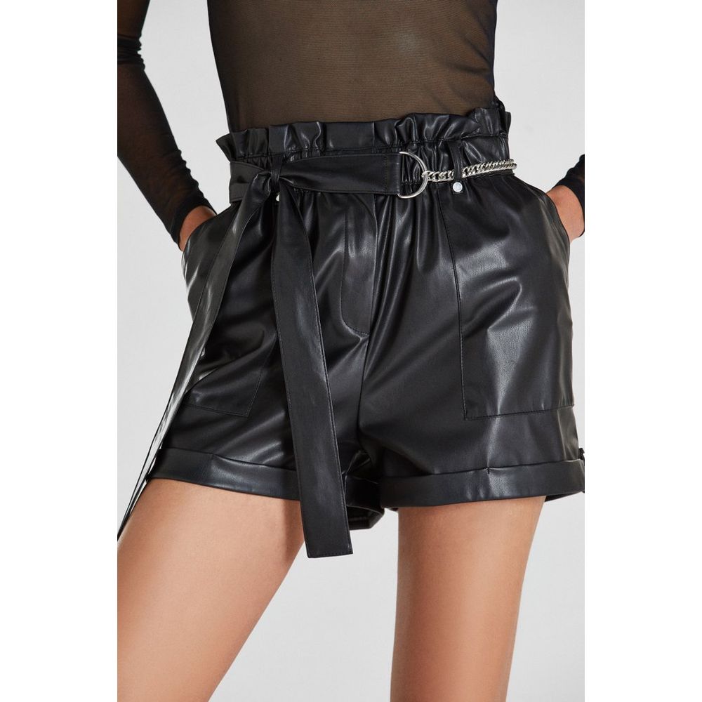 Black Polyethylene Short And Mini Shorts