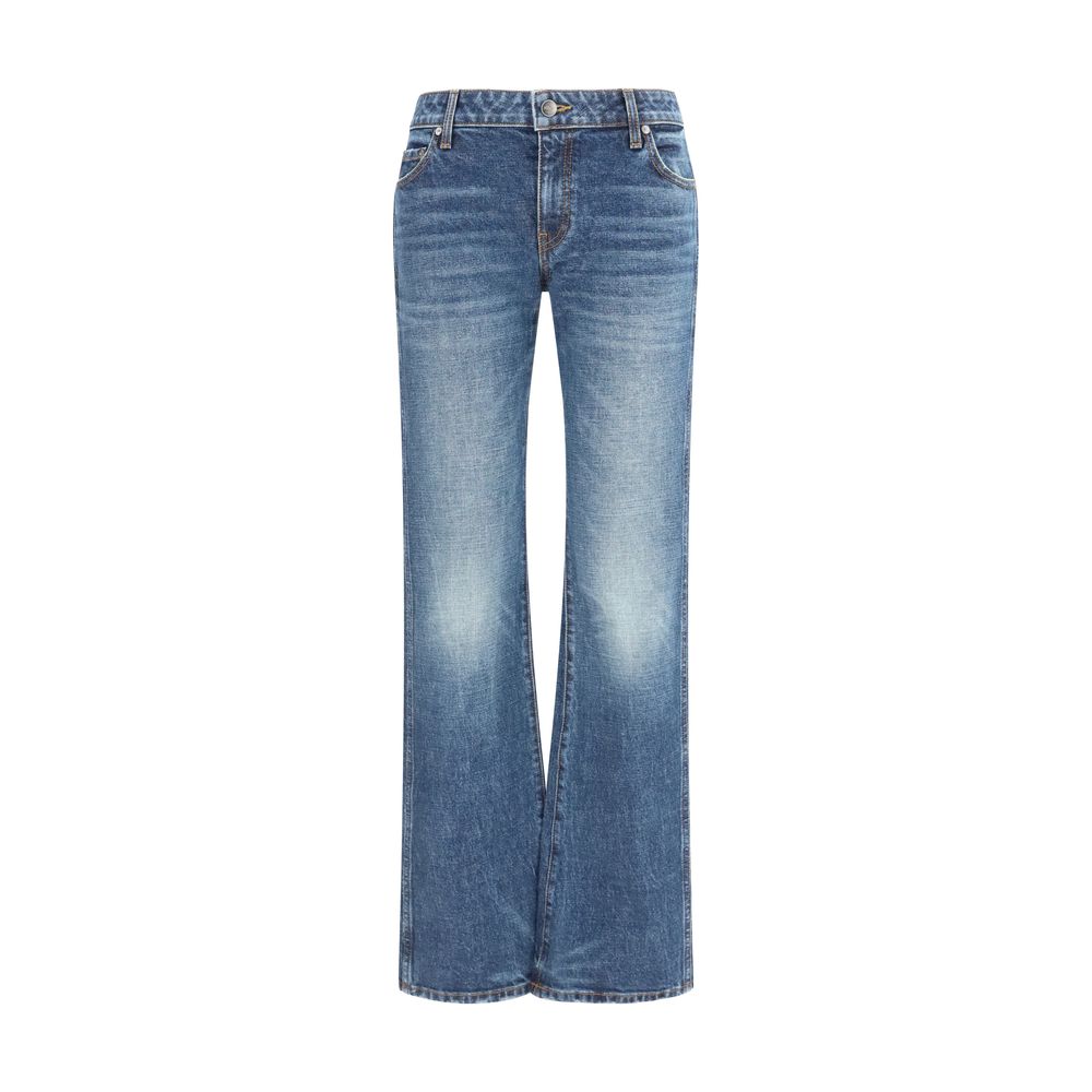 Blue Cotton Bootcut Jeans