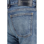 Blue Cotton Bootcut Jeans
