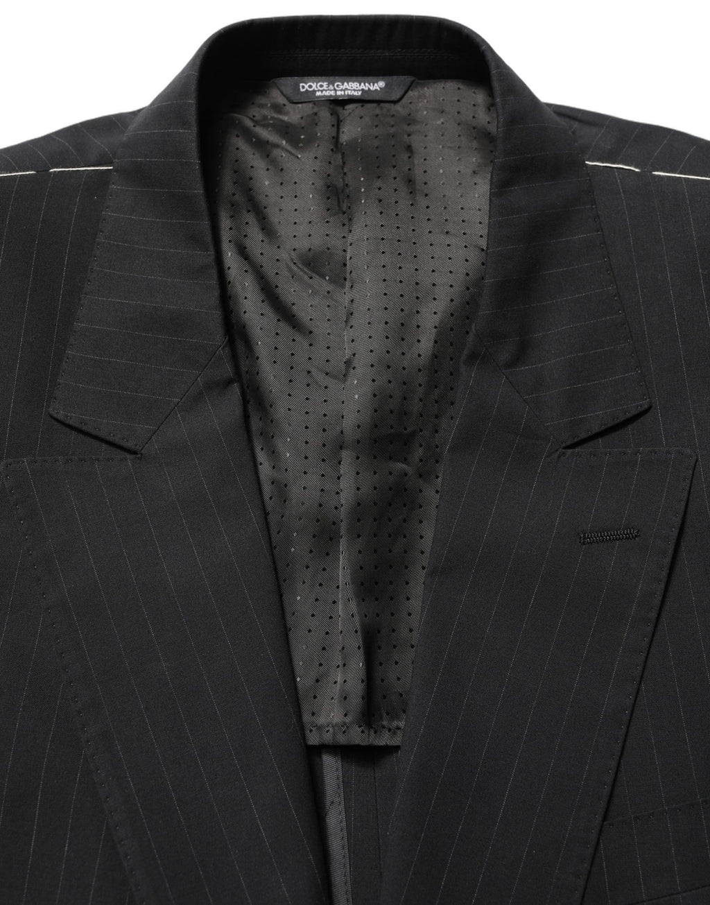 Black Pinstripe Men Single Breasted Jacket