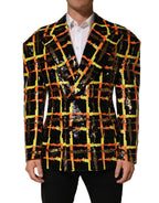 Multicolor Sequin Embellished Double Breasted Jacket