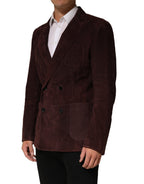 Brown Lamb Leather Double Breasted Jacket