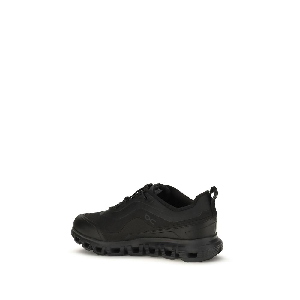 Black Polyester Athletic Sneakers