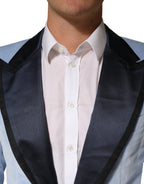 Blue Cotton Formal Single Breasted Jacket