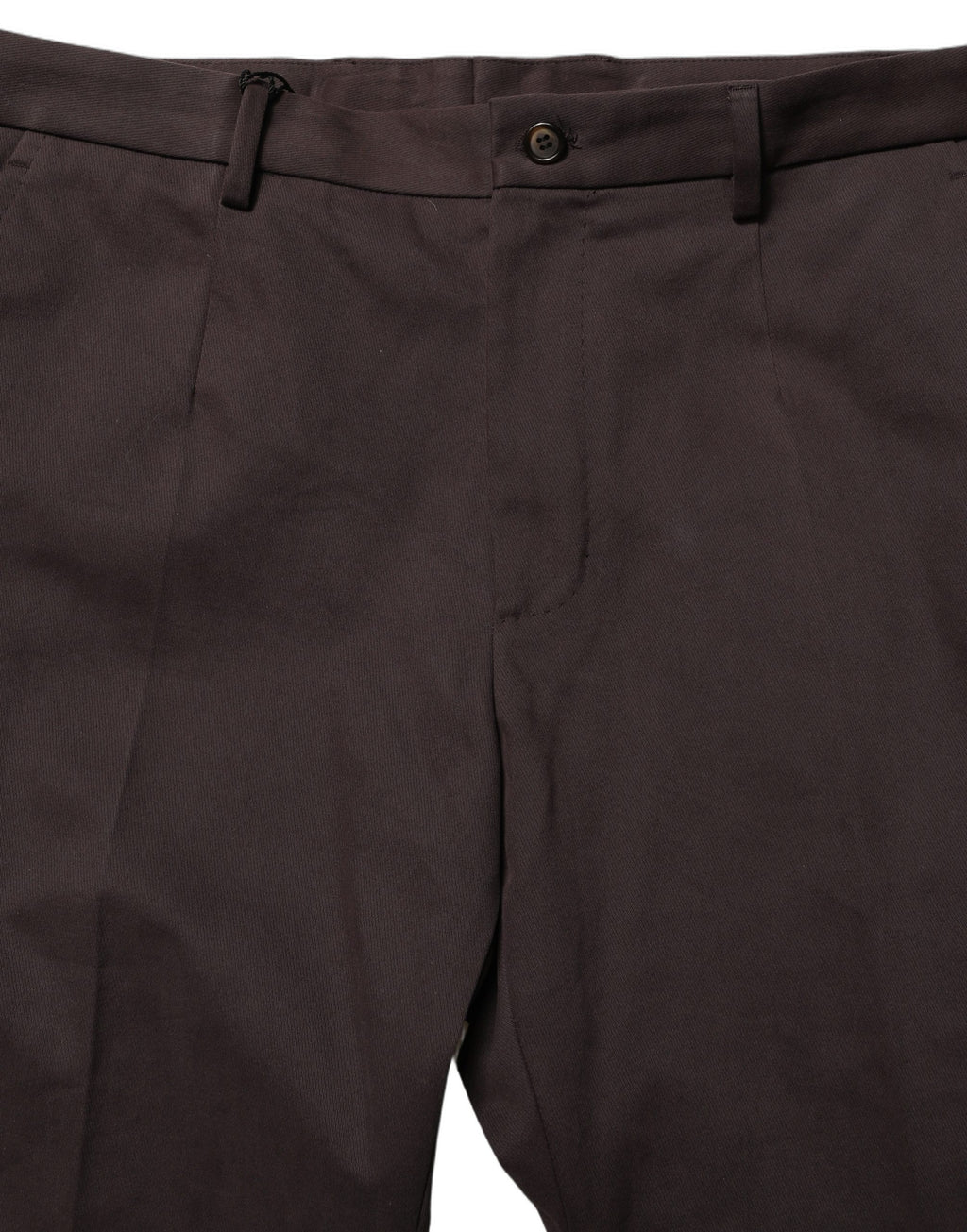 Brown Cotton Skinny Leg Dress Trouser Pants