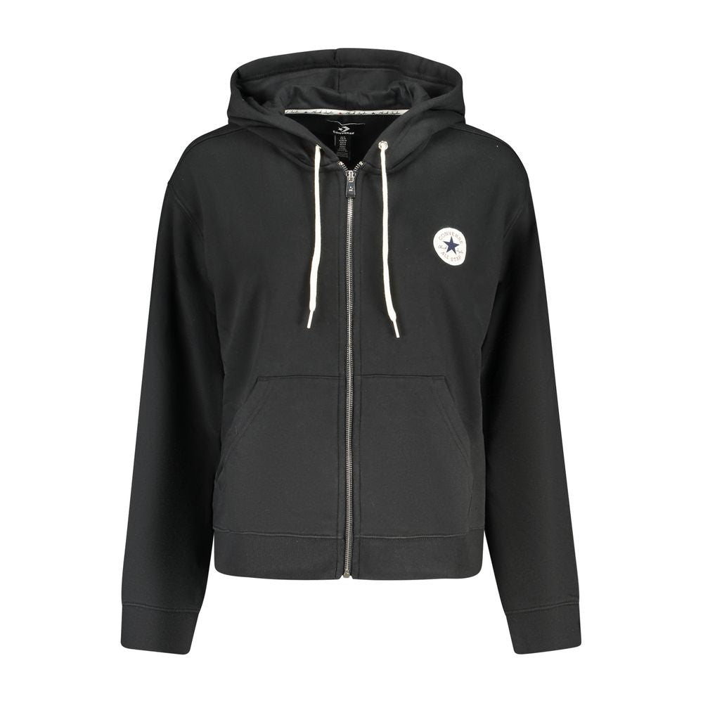 Black Cotton Womens Hoodie