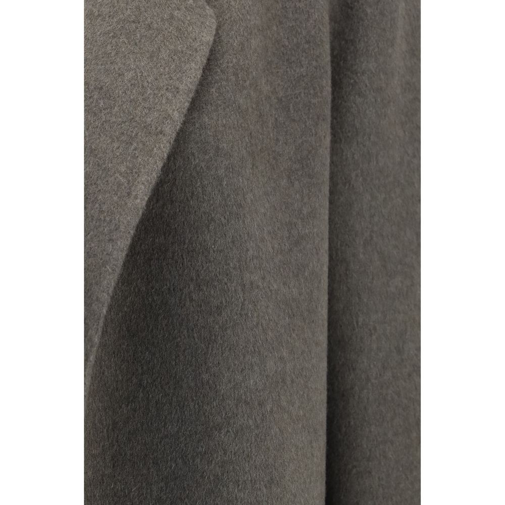 Gray Cashmere Full-Length Jacket