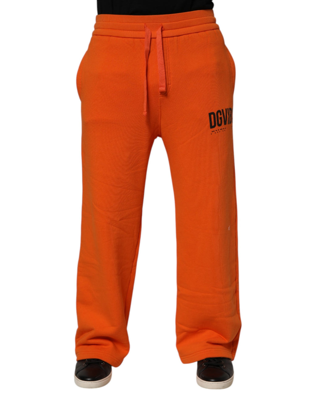 Orange Cotton DGVIB3 Men Trackpants Pants