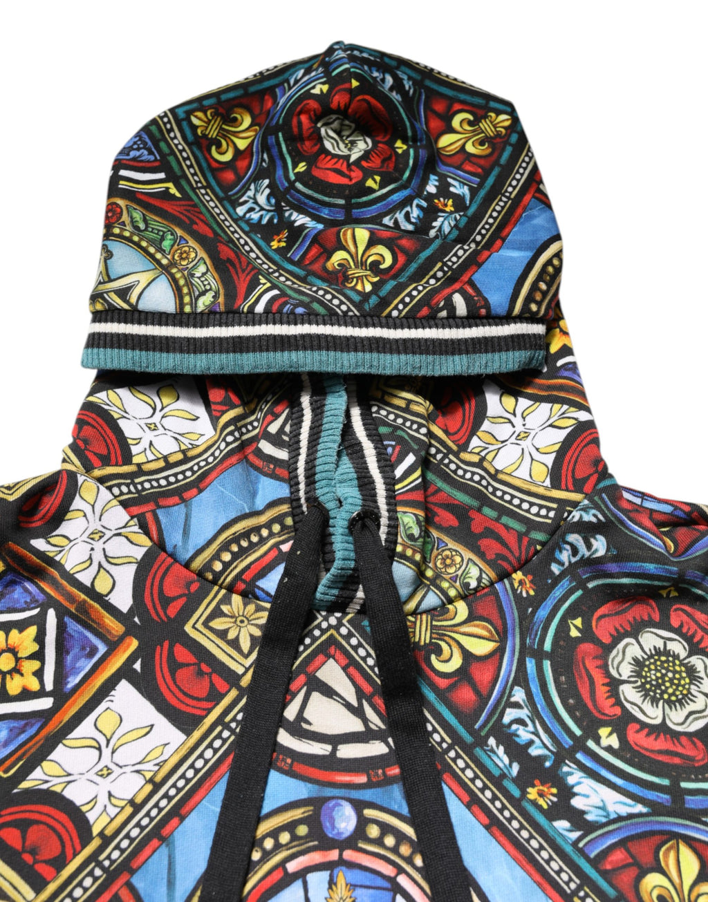 Multicolor Printed Hooded Sweatshirt Sweater