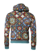 Multicolor Printed Hooded Sweatshirt Sweater