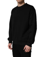 Black Cotton DG Crew Neck Sweatshirt Sweater