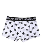 White DG Logo Print Regular Boxer Underwear