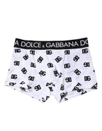 White DG Logo Print Regular Boxer Underwear