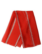 Red Silk Braided Rope Square Foulard Scarf