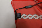 Red Silk Braided Rope Square Foulard Scarf