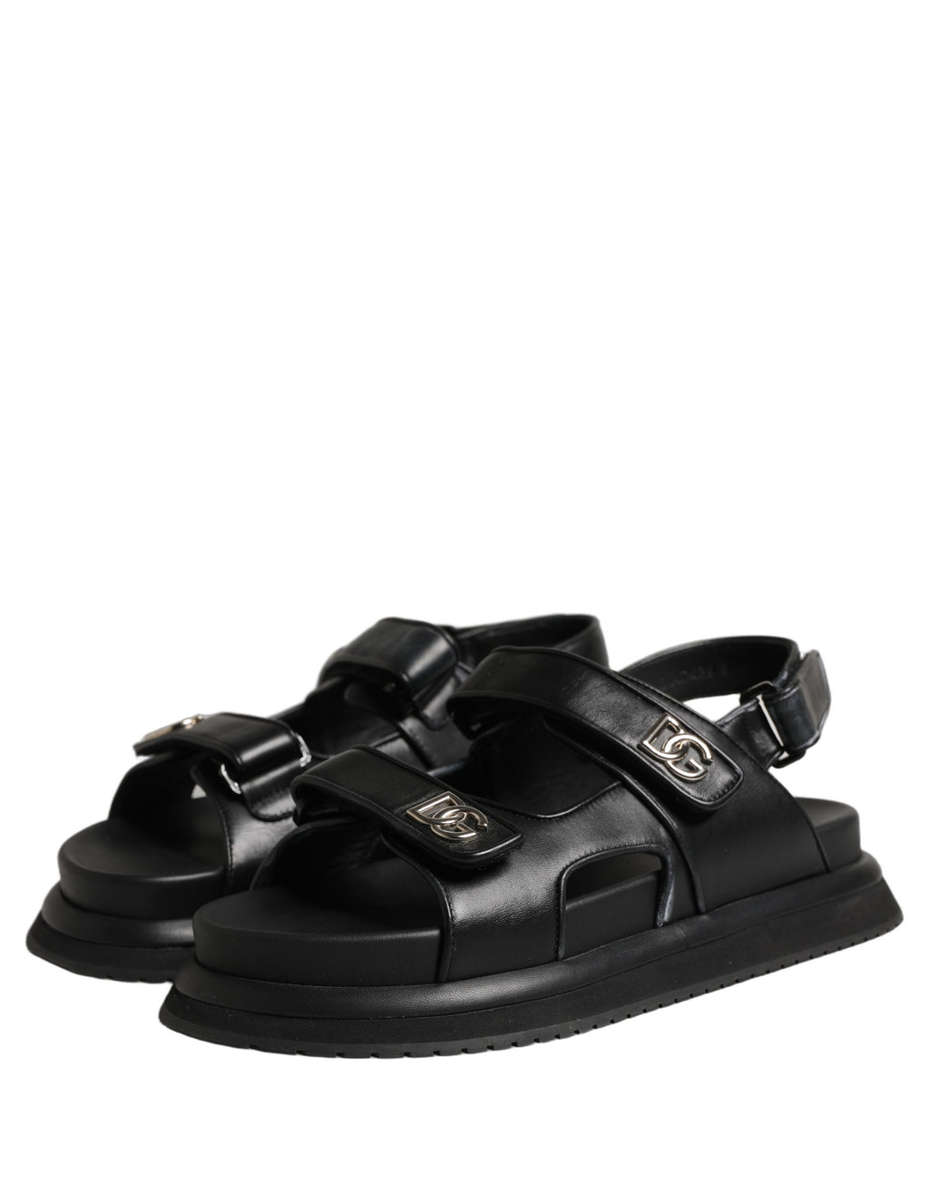 Black DG Logo Sandals Flats Slippers Shoes
