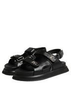 Black DG Logo Sandals Flats Slippers Shoes