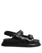Black DG Logo Sandals Flats Slippers Shoes