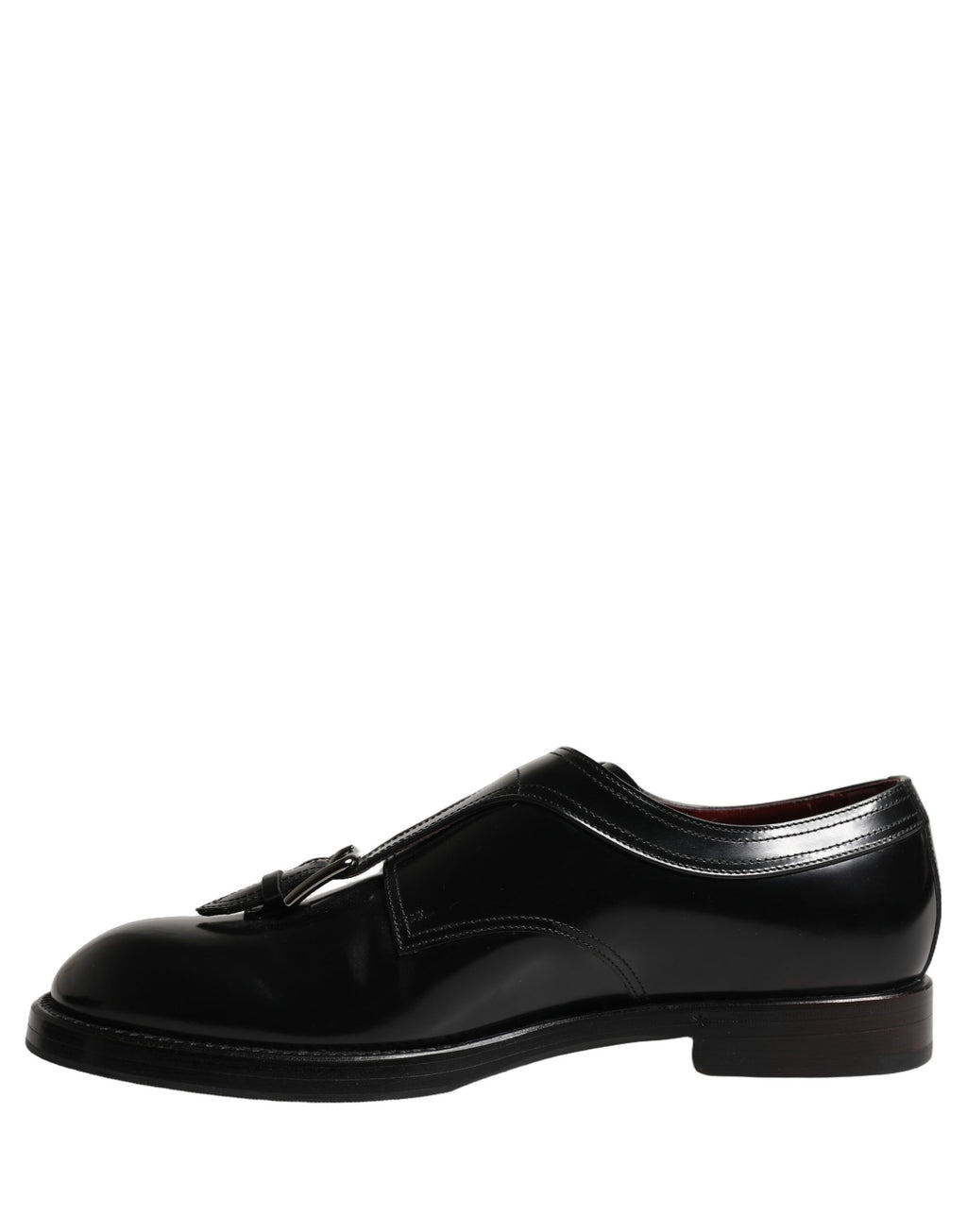 Black Leather Monk Strap Formal Dress Shoes