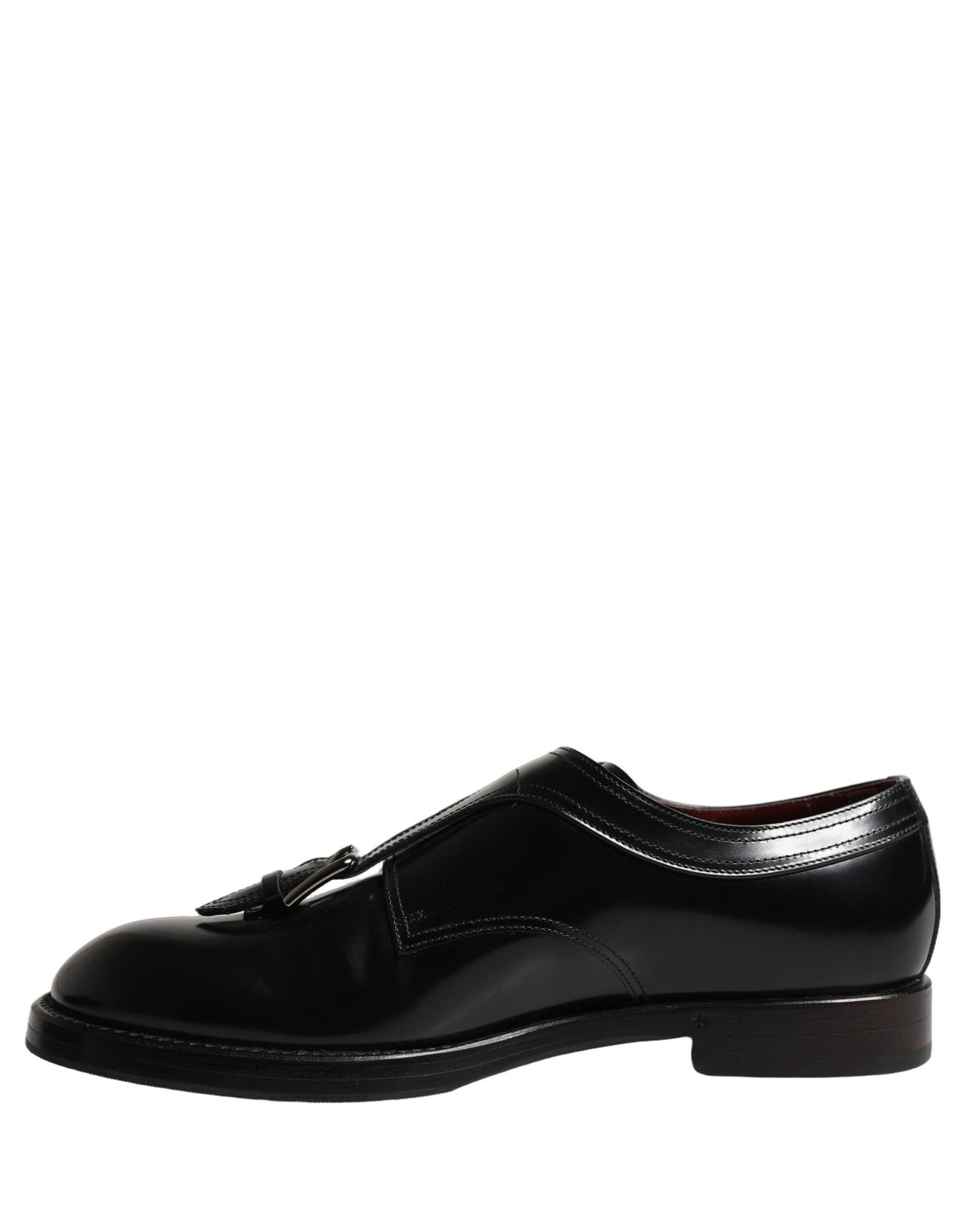 Black Leather Monk Strap Formal Dress Shoes