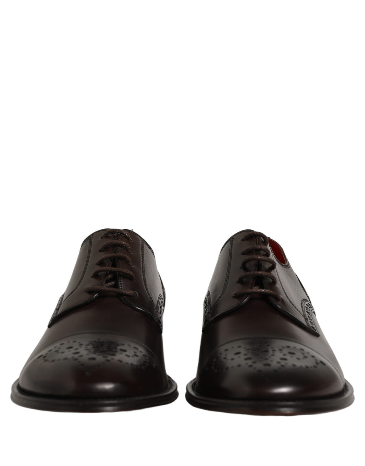 Maroon Calfskin Leather Derby Men Dress Shoes