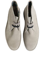 Gray Suede Chukka Lace Up Men Ankle Boots Light