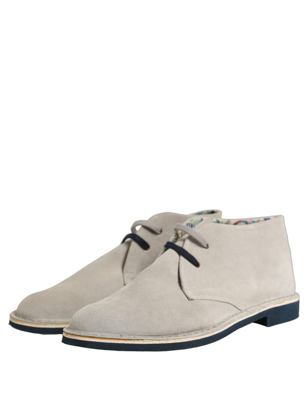 Gray Suede Chukka Lace Up Men Ankle Boots Light