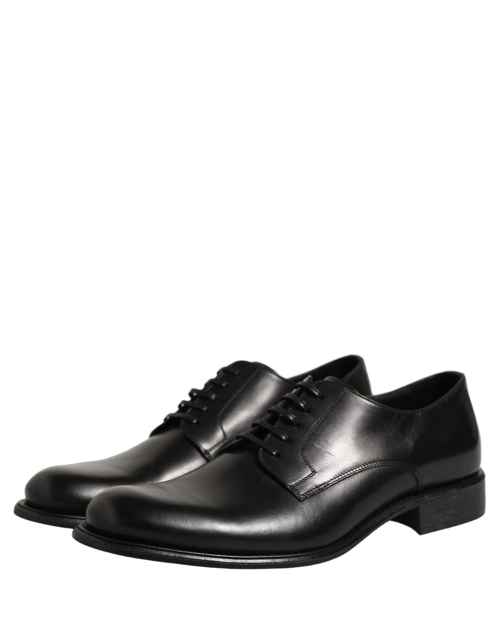 Black Calfskin Leather Derby Men Dress Shoes