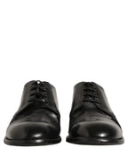 Black Calfskin Leather Derby Men Dress Shoes