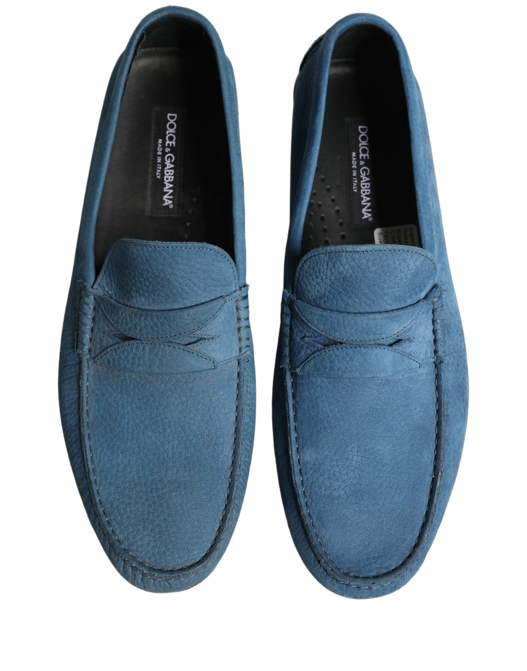 Blue Calfskin Leather Driver Loafers Shoes