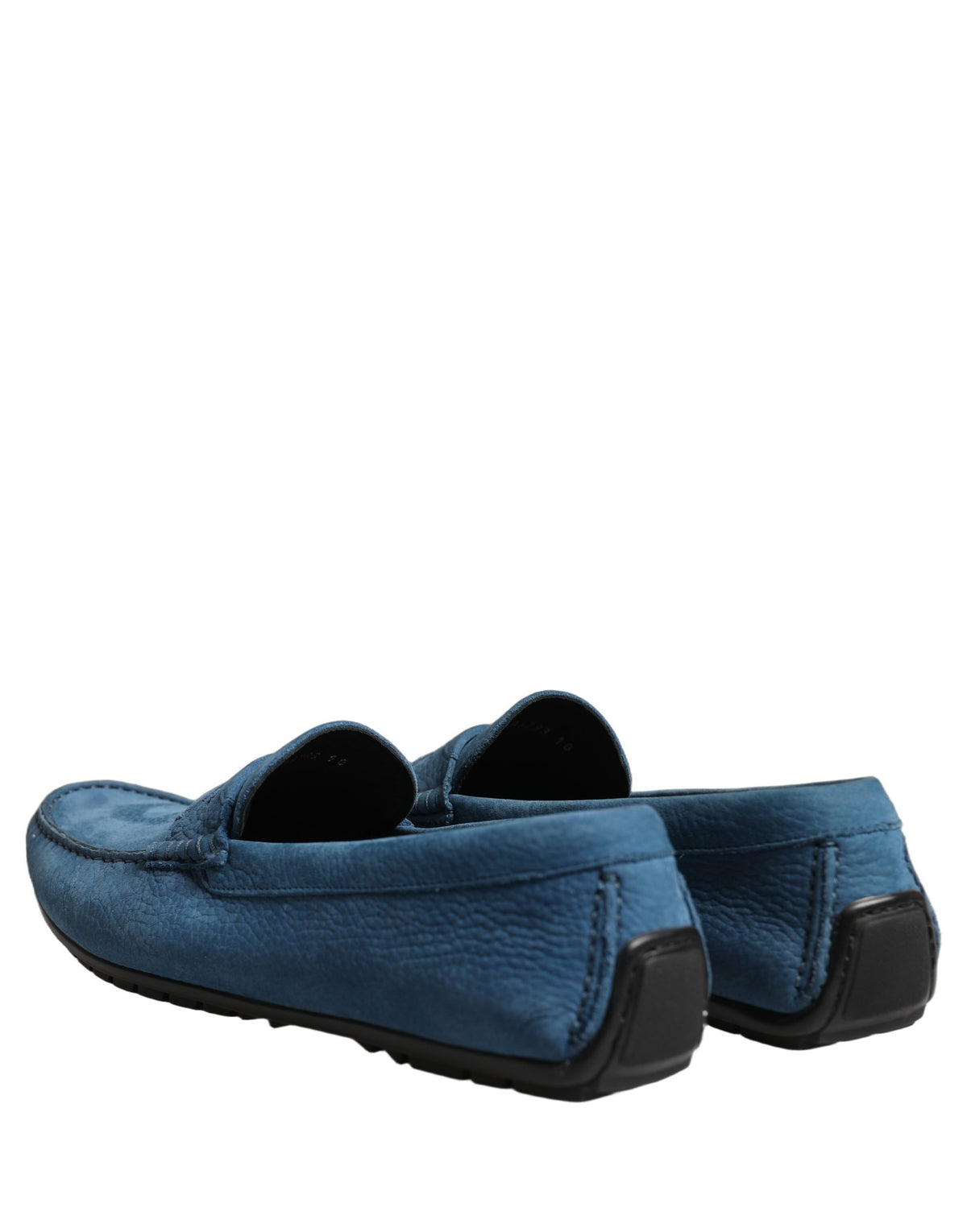 Blue Calfskin Leather Driver Loafers Shoes