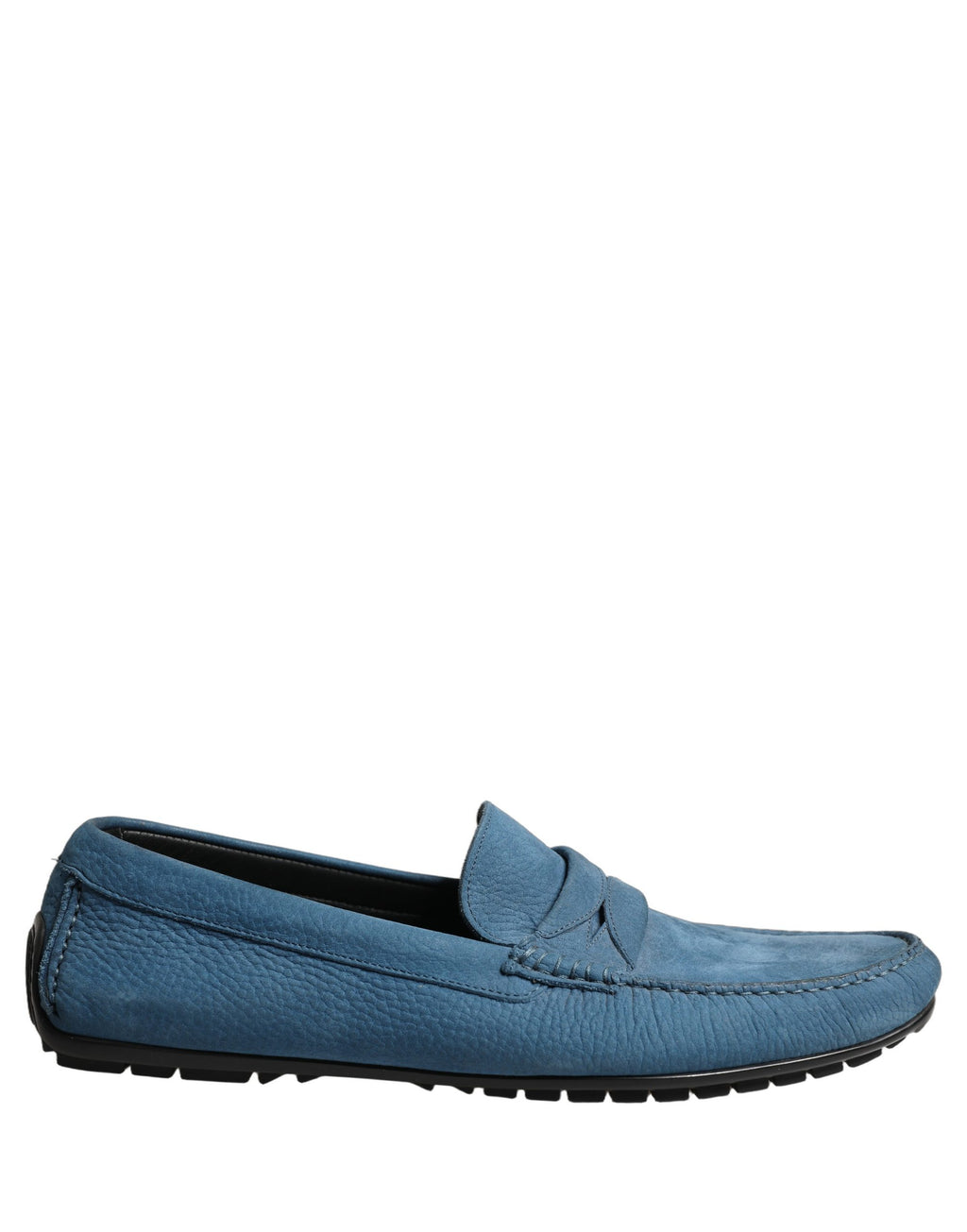 Blue Calfskin Leather Driver Loafers Shoes