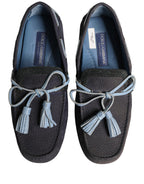 Navy Blue Suede Leather Tassel Loafers Shoes