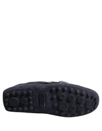 Navy Blue Suede Leather Tassel Loafers Shoes