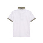 White Cotton Men Polo-Shirt