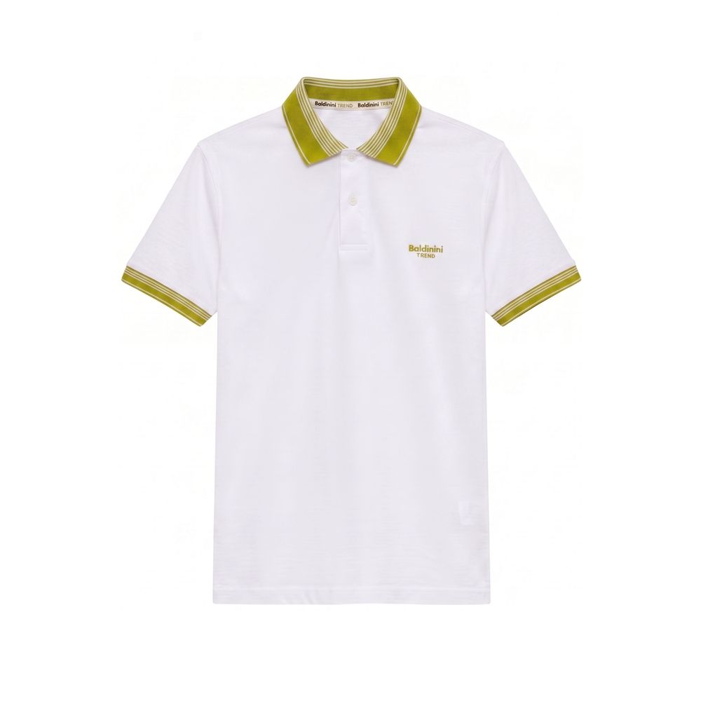 White Cotton Men Polo-Shirt