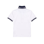 White Cotton Men Polo-Shirt