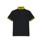 Blue Cotton Men Polo Shirt