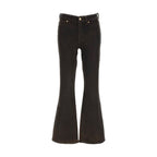 Black Cotton Bootcut Jeans
