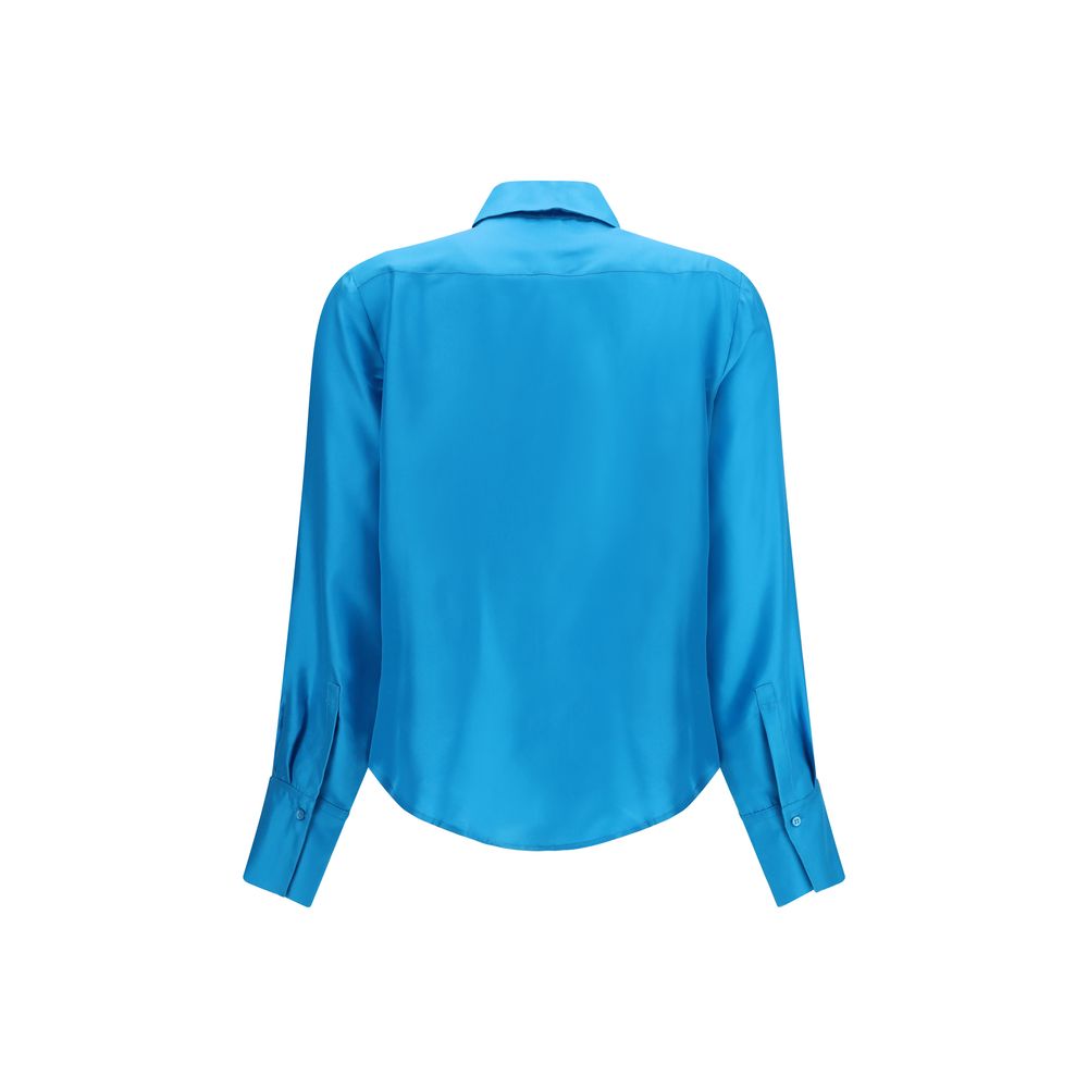 Blue Silk Dress Shirt