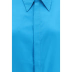 Blue Silk Dress Shirt