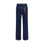 Blue Recycled Cotton Straight-Leg Jeans