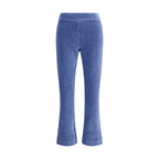 Blue Cotton Flared Pants