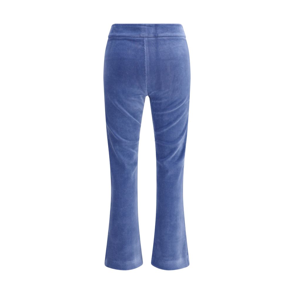 Blue Cotton Flared Pants
