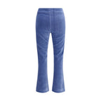 Blue Cotton Flared Pants